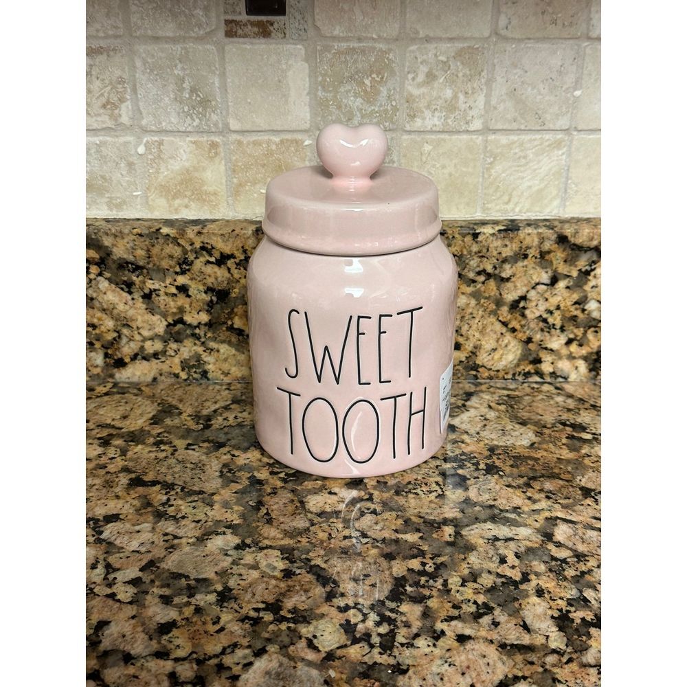 Rae Dunn SWEET TOOTH baby pink Valentines Day canister